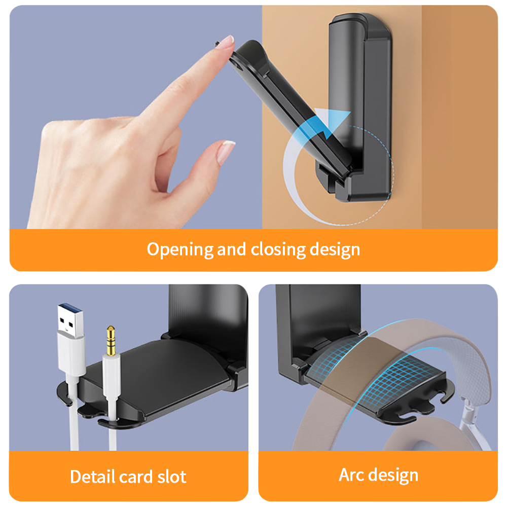 Headphone Hook Under - Folding Headset Stand Holder Gaming Headphones