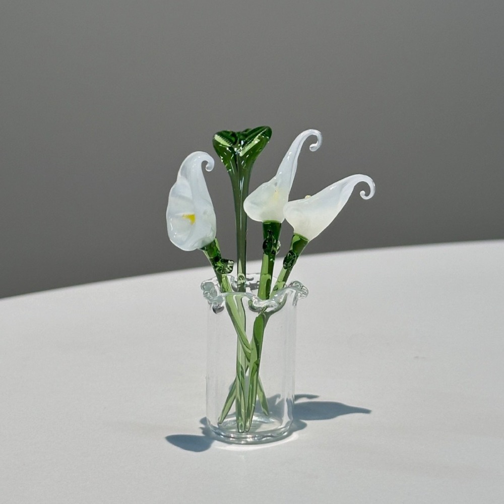 Desk Setup Computer - 1 PC Handmade Glass Floral Bouquet