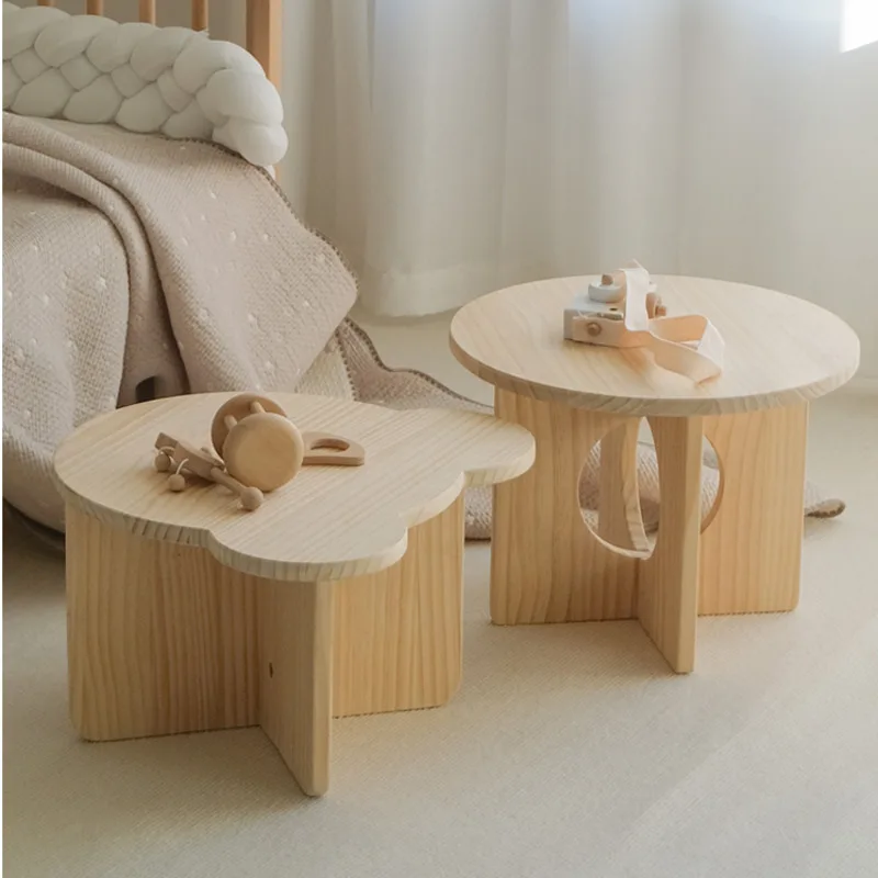 Desk Setup Small Room - Solid Wood Children's Small Table Kindergarten