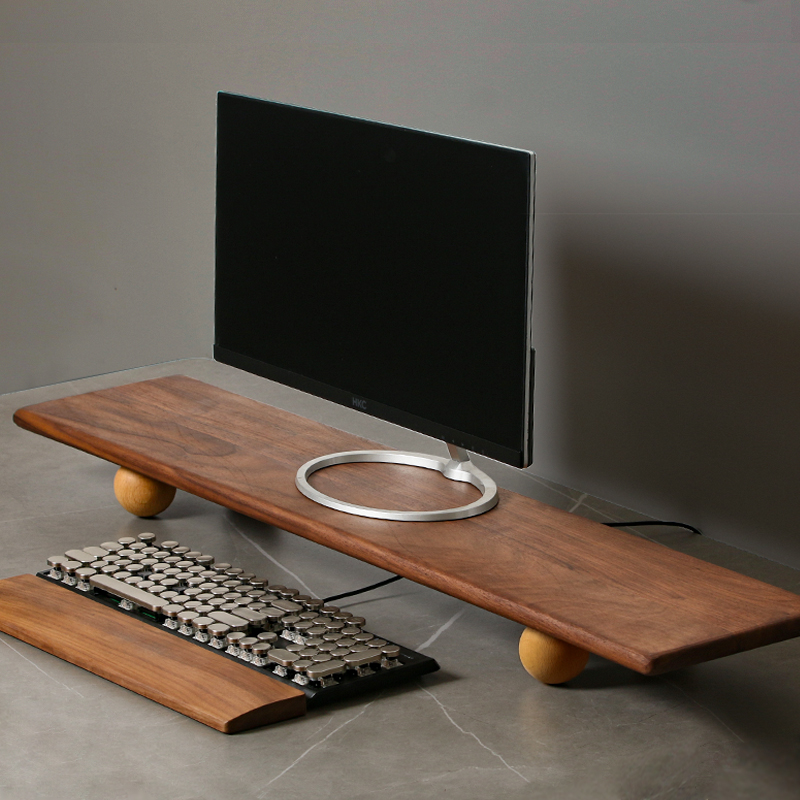 Desk Setup For Laptop And Monitor - Solid Wood Monitor Riser Laptop Elevation