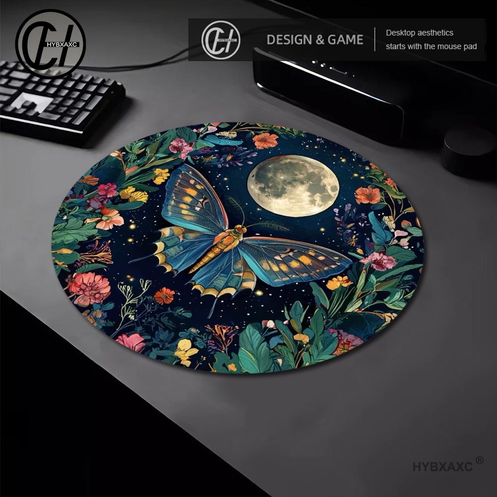 Desk Setup With Plants - Round Forest Plant Mouse Pad Rubber