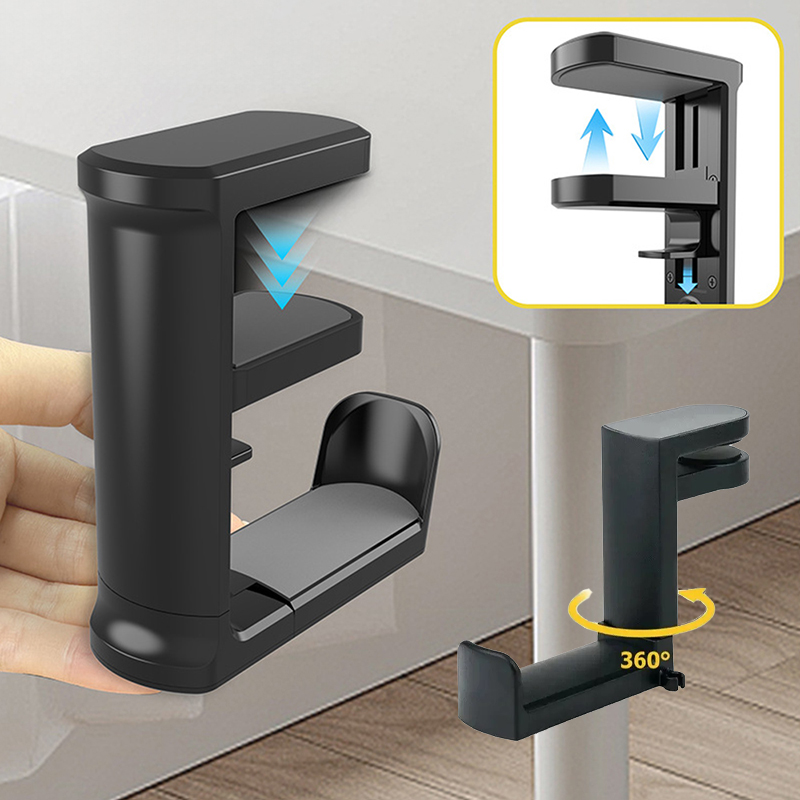 Headphone Hook Under - No Punch Table Clip Hook Earphones