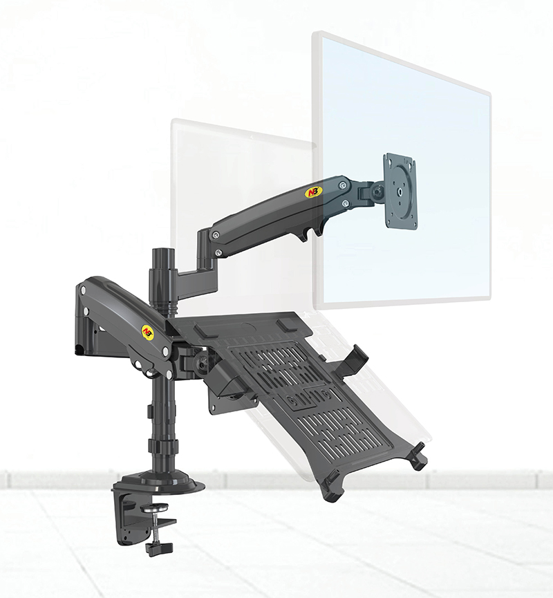 Desk Setup Monitor Arm - Desktop NB H180-FP Gas Spring Dual