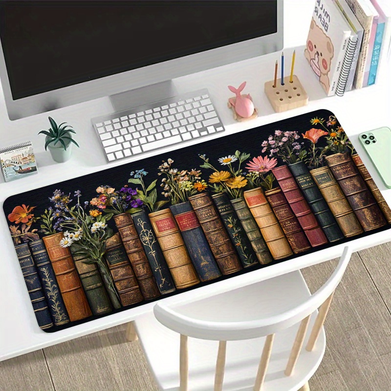 Desk Setup Books - Large Gaming Mouse Pad Vintage Books
