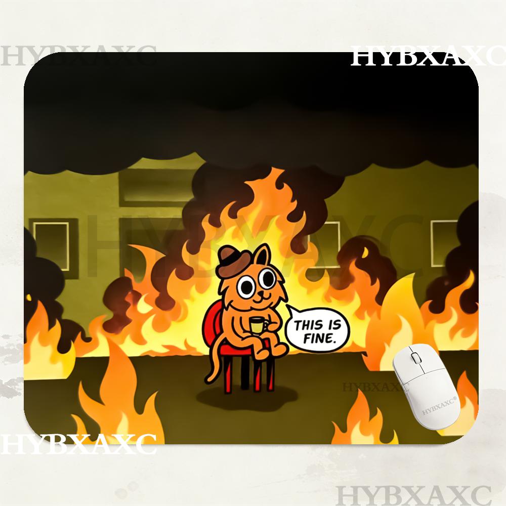 Desk Setup Or Set Up - HYBXAXC This Is Fine Cat Meme