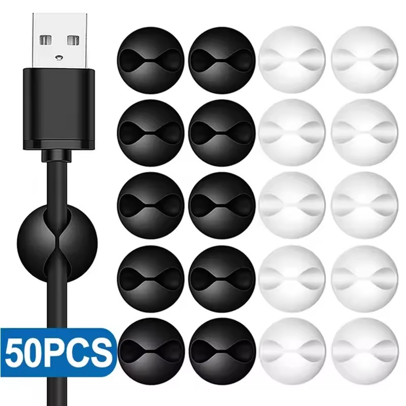 Headphone Hook Under - 5/50Pcs Desktop Wall Cable Clips Wire