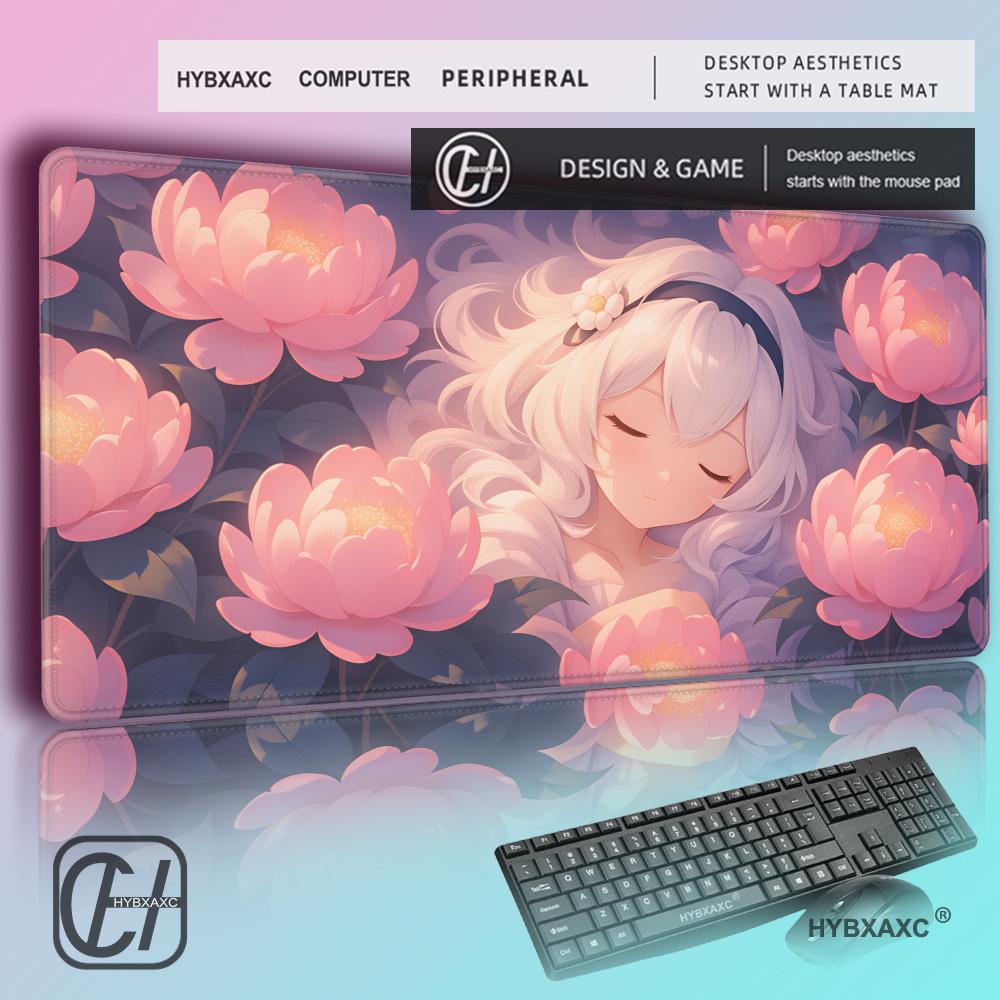 Desk Setup Dream - HYBXAXC Kawaii Pink Peony Dream Desk