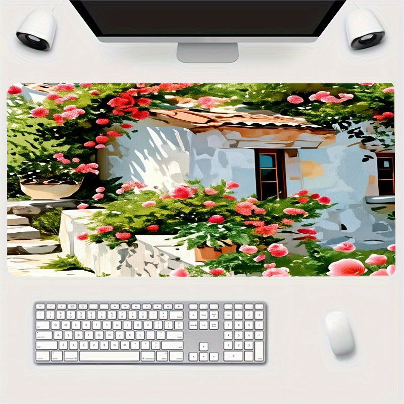 Desk Setup With Plants - Creative Iron Art Mouse Pad Colorful