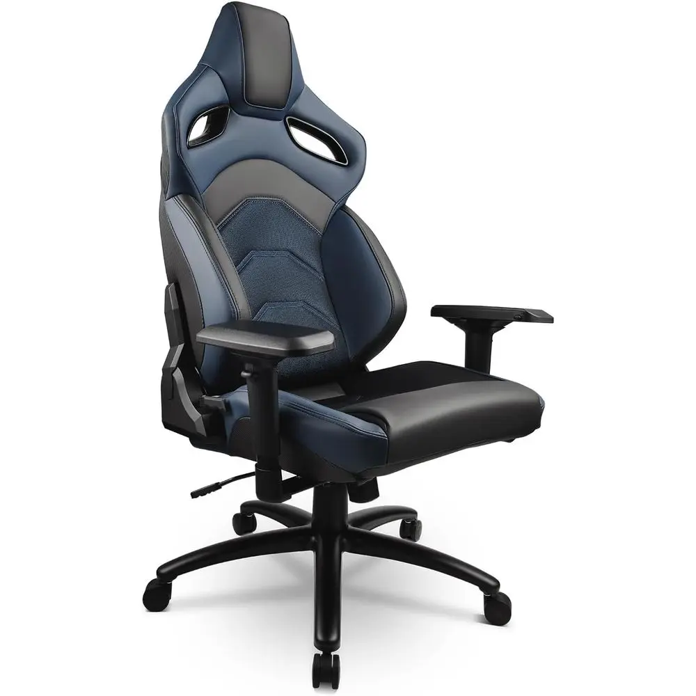 Desk Setup Or Set Up - PVC Reclinable Sport Racing Seats, Blue