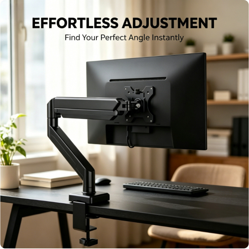 Desk Setup Monitor Arm - 14-32 Inch Single Monitor Mount Height