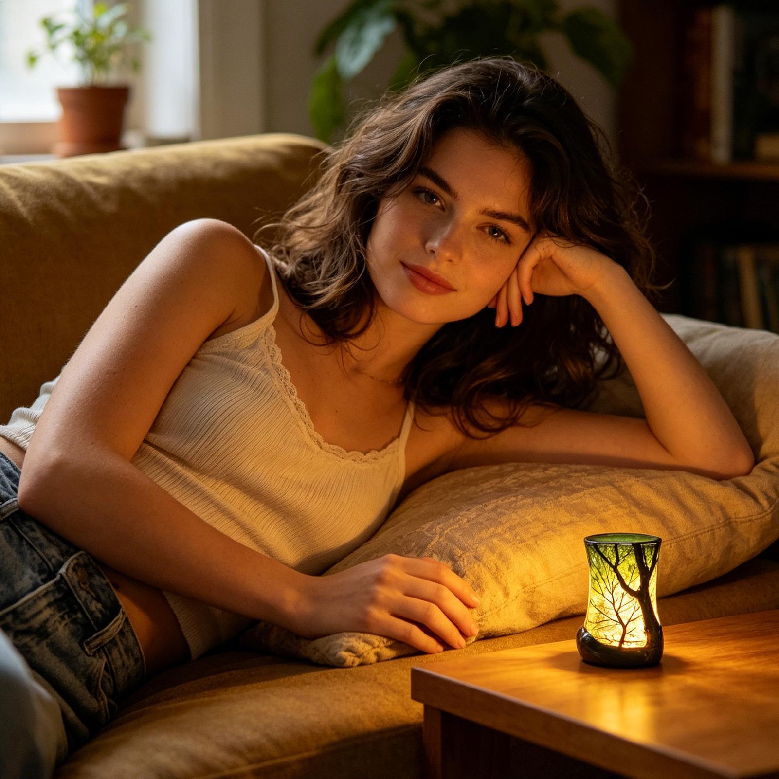 Bedside Table Lamp Forest Nigh - Desk Setup Room recension och pris