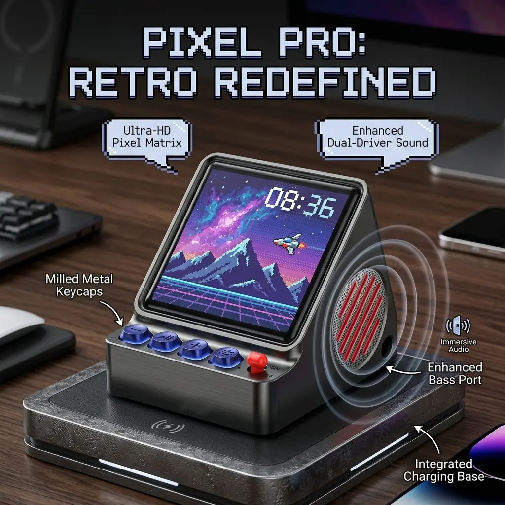 Retro Pixel Art Programmable L - Speaker Desk Setup recension och pris