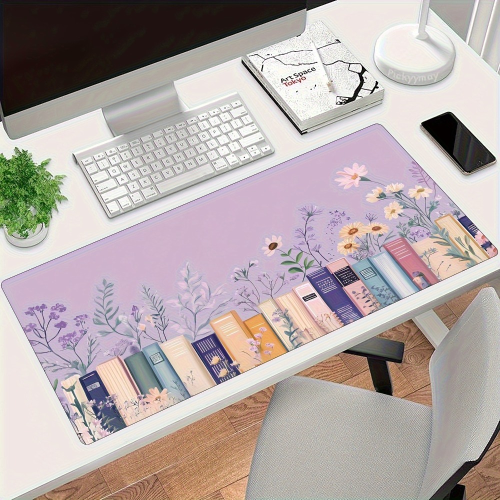 Literary Floral Books Mouse Pa - Desk Setup Books recension och pris