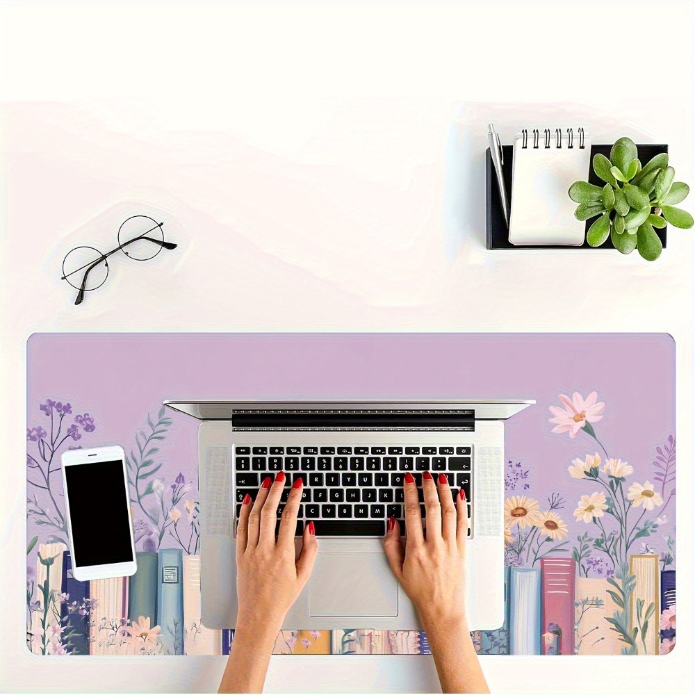 Literary Floral Books Mouse Pa - Desk Setup Books recension och pris