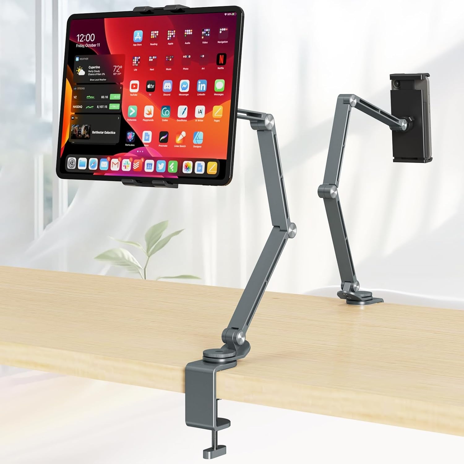 iPad Mount for Desk Aluminum A - Desk Setup Monitor Arm recension och pris