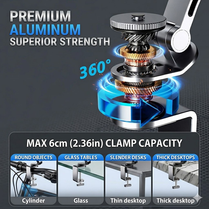 iPad Mount for Desk Aluminum A - Desk Setup Monitor Arm recension och pris