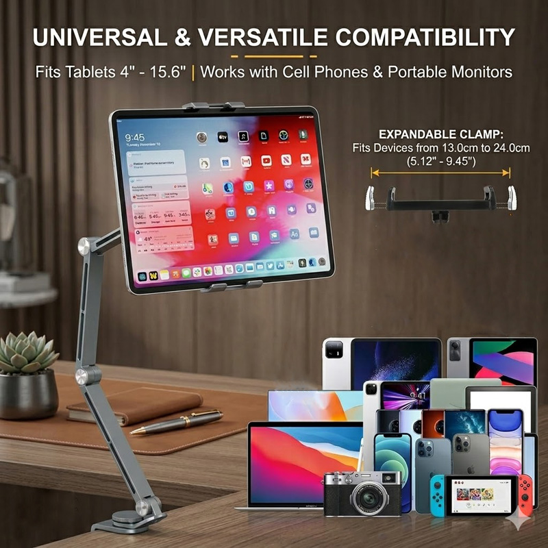 iPad Mount for Desk Aluminum A - Desk Setup Monitor Arm recension och pris
