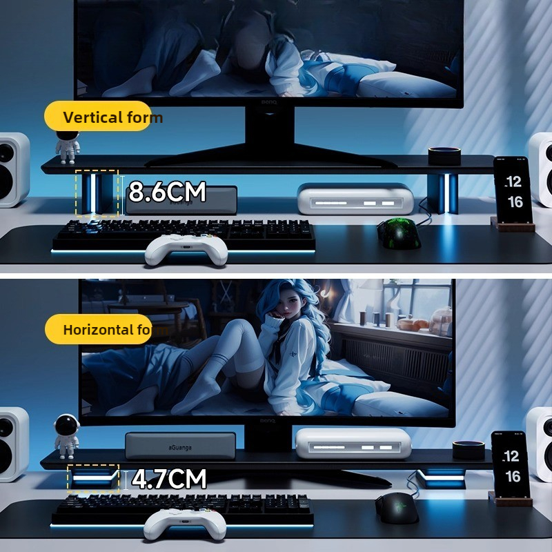 RGB Monitor Stand Ergonomic Co - Desk Setup For Laptop And Monitor recension och pris