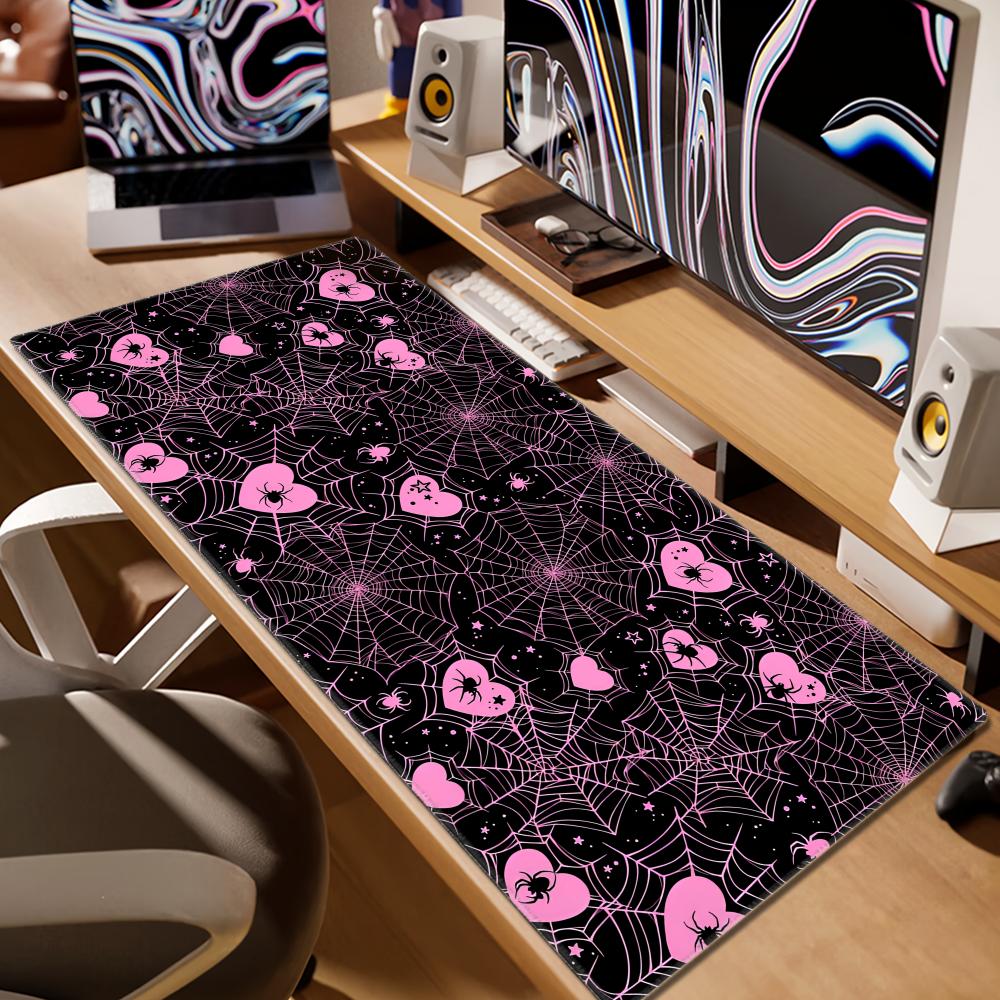 90x40 White or Pink Spiderweb  - Desk Setup Or Set Up recension och pris