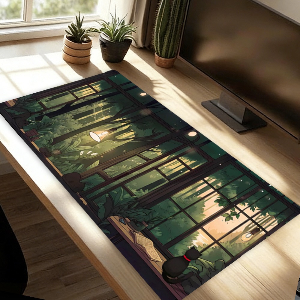 Cute Lofi Desk Mat - Green Pla - Desk Setup With Plants recension och pris