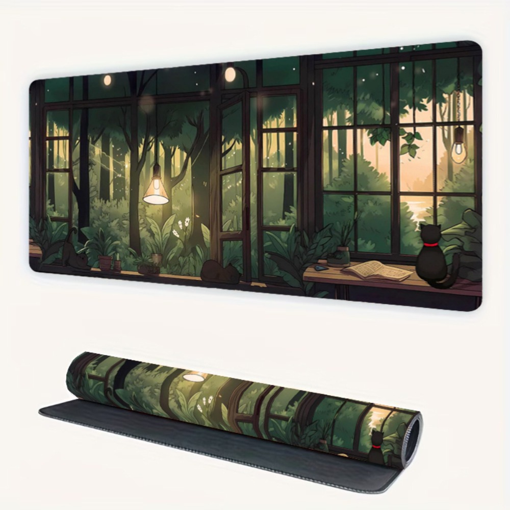 Cute Lofi Desk Mat - Green Pla - Desk Setup With Plants recension och pris