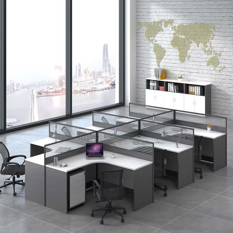 White Office Desk for 2 4 or 6 - Desk Setup Or Set Up recension och pris