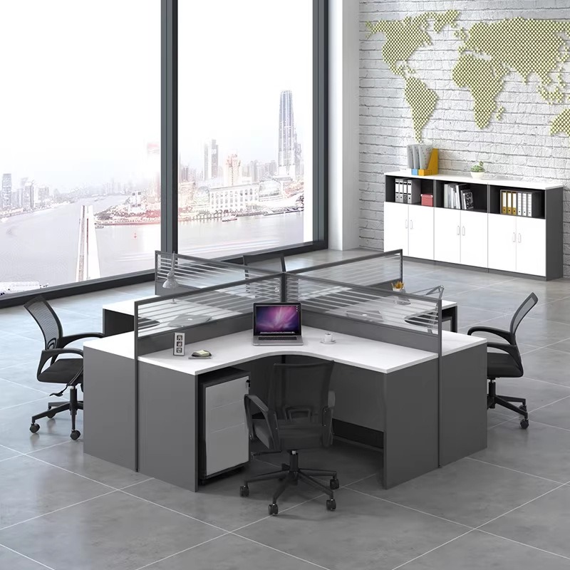 White Office Desk for 2 4 or 6 - Desk Setup Or Set Up recension och pris