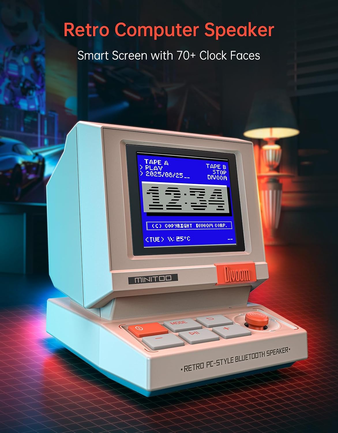 Retro PC-Style Mini Speaker wi - Speaker Desk Setup recension och pris