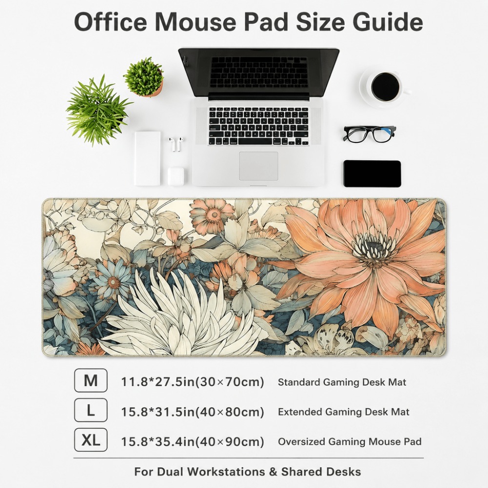 Retro floral table mat, featur - Desk Setup With Plants recension och pris