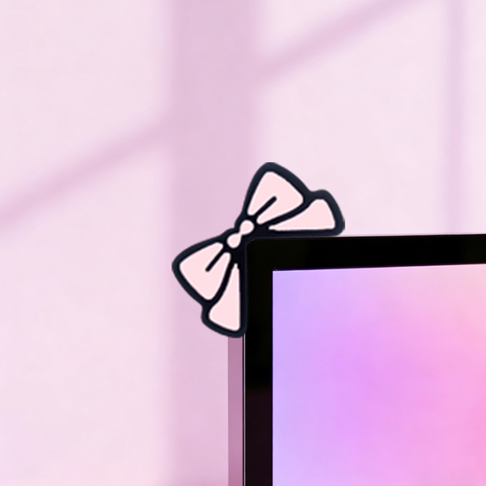 Cute Pink Bow Monitor Decor Ka - Desk Setup For Laptop And Monitor recension och pris