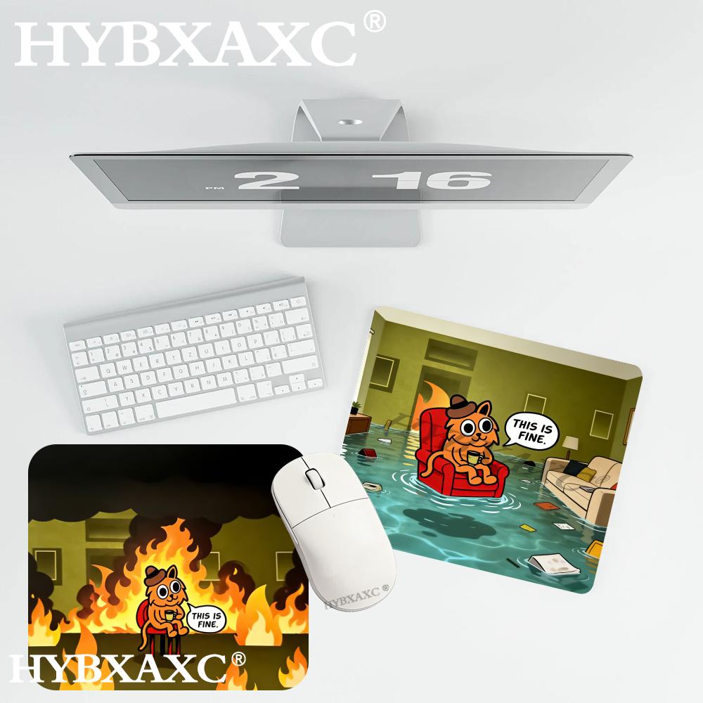 HYBXAXC This Is Fine Cat Meme  - Desk Setup Or Set Up recension och pris