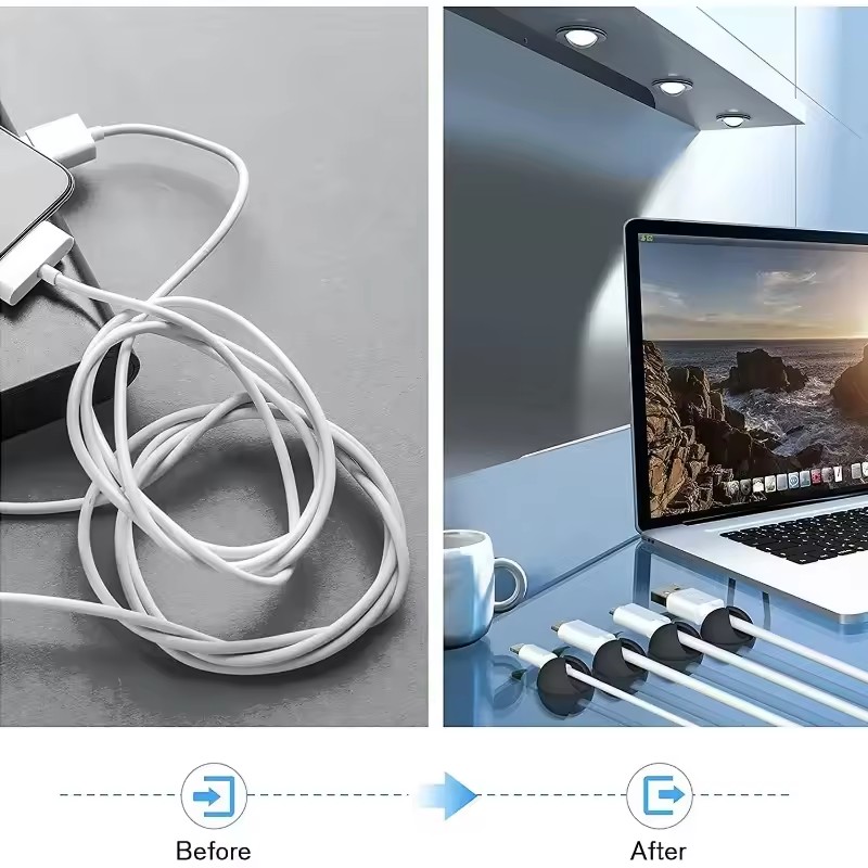 5/50Pcs Desktop Wall Cable Cli - Headphone Hook Under recension och pris