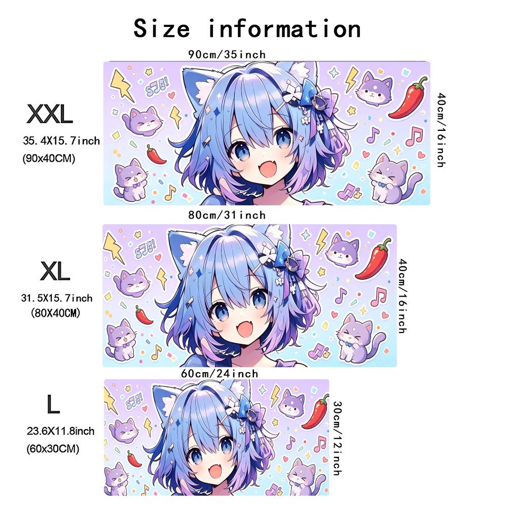 Kawaii Neko Anime Girl Large E - Desk Setup Anime recension och pris