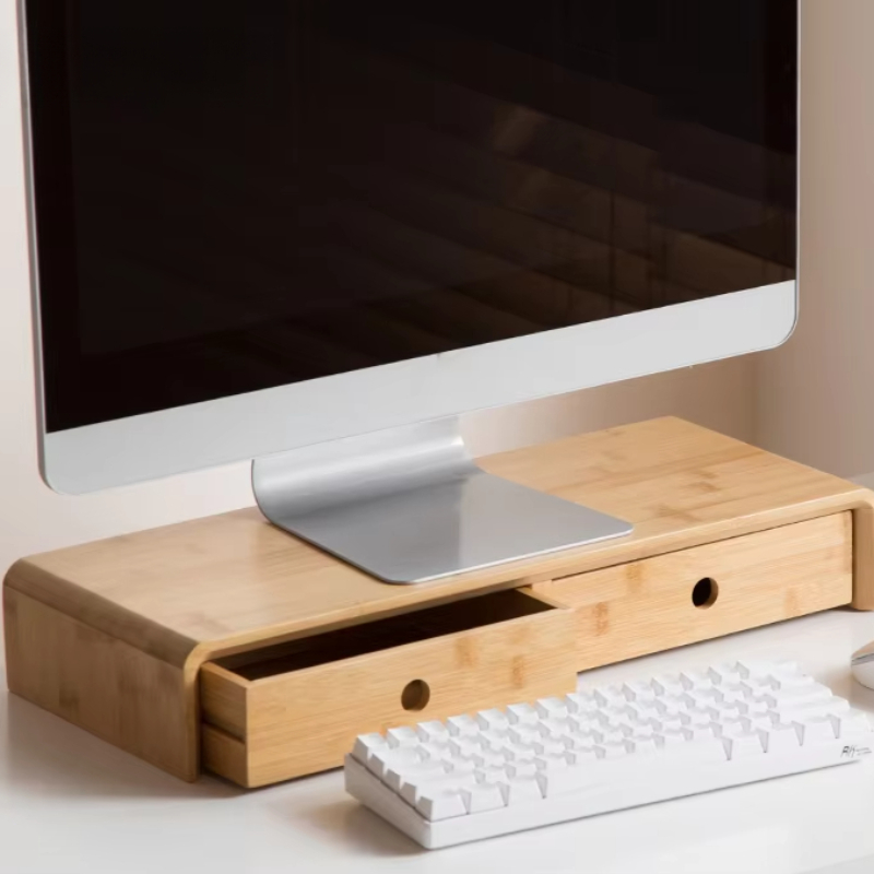 Bamboo Laptop Monitor Riser Ec - Desk Setup For Laptop And Monitor recension och pris