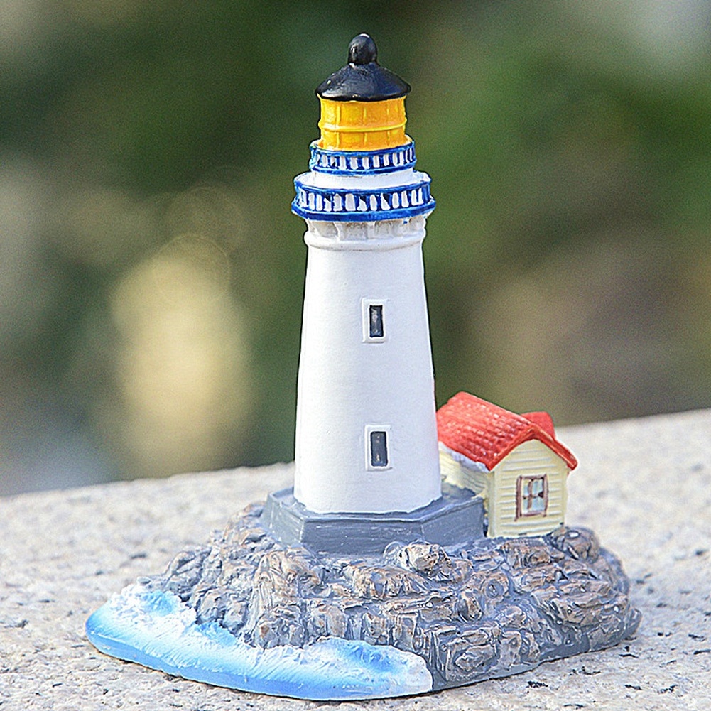 Blue Resin Lighthouse Decor Me - Desk Setup Or Set Up recension och pris