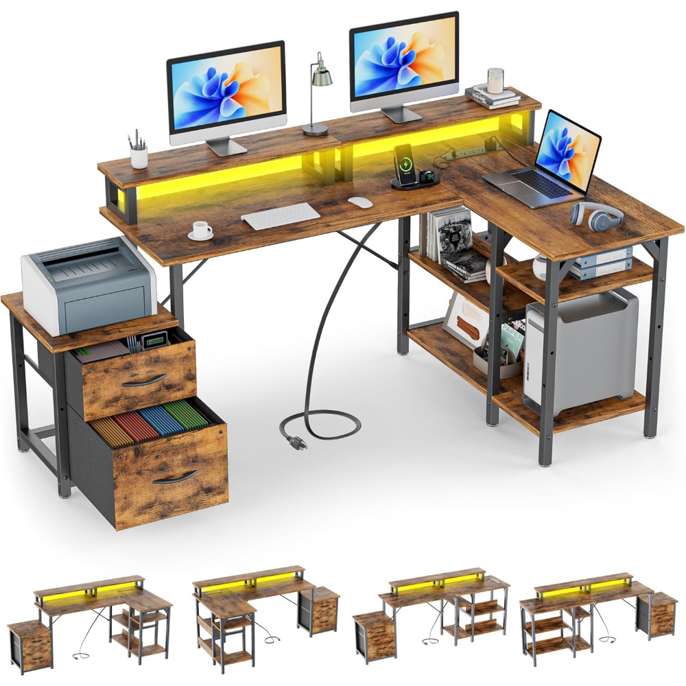 Office Desk with File Drawers& - Desk Setup Or Set Up recension och pris